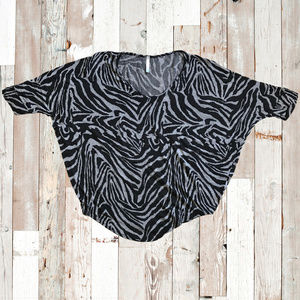 Blue Impus Zebra Flowing Shirt SZ S